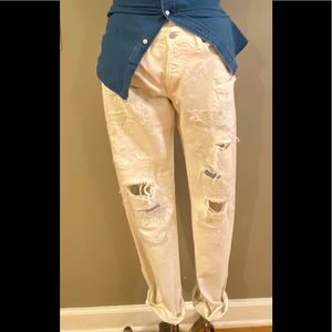 Denim and Supply Distressed White Denim